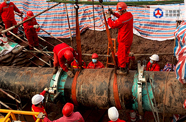 三聯磁電管道消磁機完成西南管道重慶天然氣管道換管工程管道消磁作業